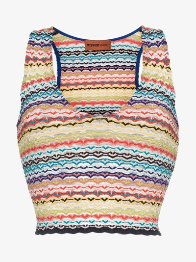 Shop Missoni Mare Knitted Crop Top In Multicolour