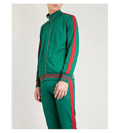 Shop Criminal Damage Carnaby Sports-jersey Track Jacket In Olive Red