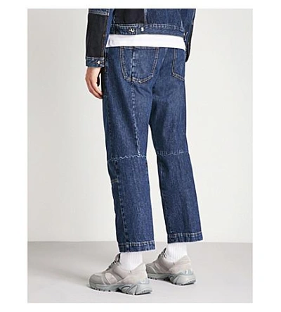 Shop Mcq By Alexander Mcqueen Patchwork Regular-fit Cropped Jeans In American Blue
