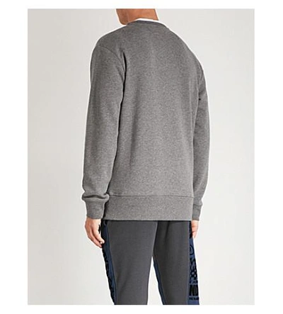 Shop Mcq By Alexander Mcqueen Logo-embroidered Cotton-jersey Sweatshirt In Stone Grey Melange