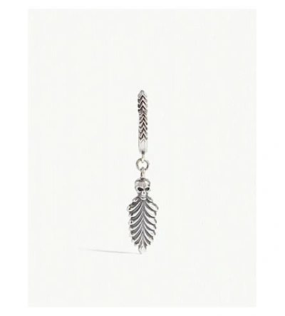 Shop Emanuele Bicocchi Feather Stud Earring In Silver