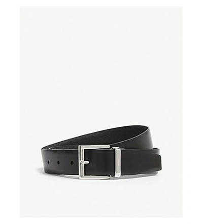 Shop Prada Reversible Leather Belt In Black Black