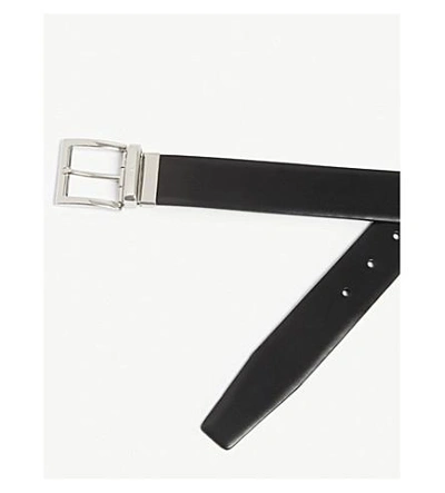 Shop Prada Reversible Leather Belt In Black Black