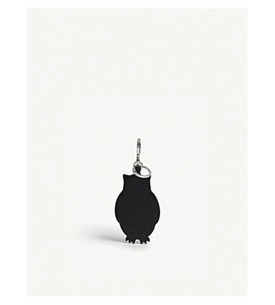 Shop Loewe Leather Owl Charm In Gry Multi