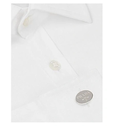 Shop Prada Crest Sterling Silver Cufflinks