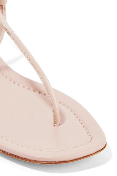 Shop Prada Patent-leather Sandals In Pastel Pink