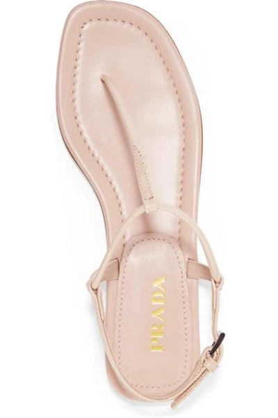 Shop Prada Patent-leather Sandals In Pastel Pink
