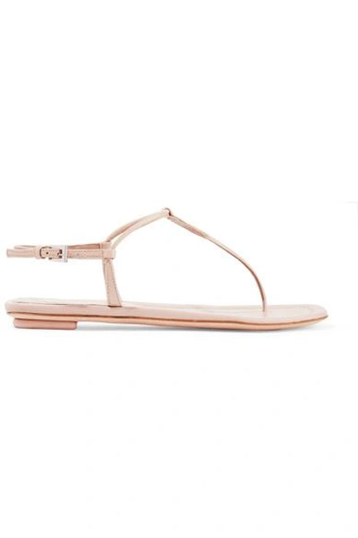 Shop Prada Patent-leather Sandals In Pastel Pink