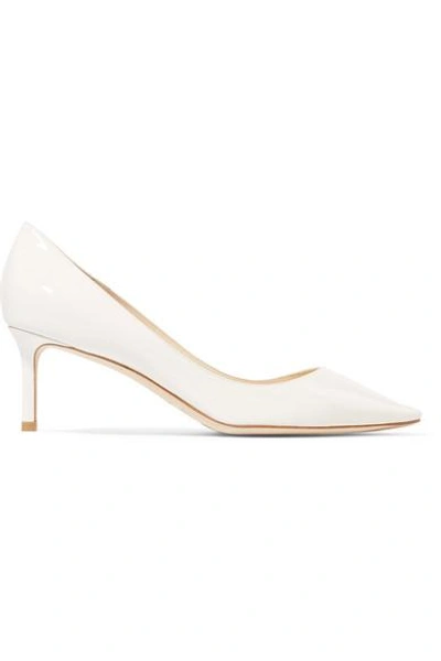 Shop Jimmy Choo Romy 60 Patent-leather Pumps In Neutral