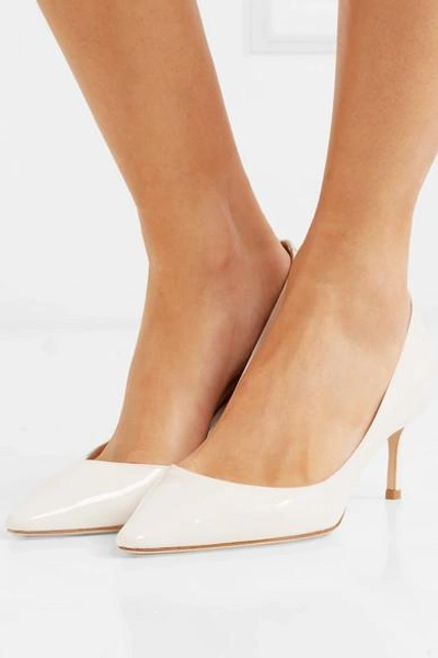 Shop Jimmy Choo Romy 60 Patent-leather Pumps In Neutral