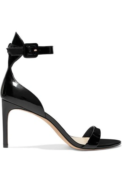 Shop Sophia Webster Nicole Patent-leather Sandals In Black