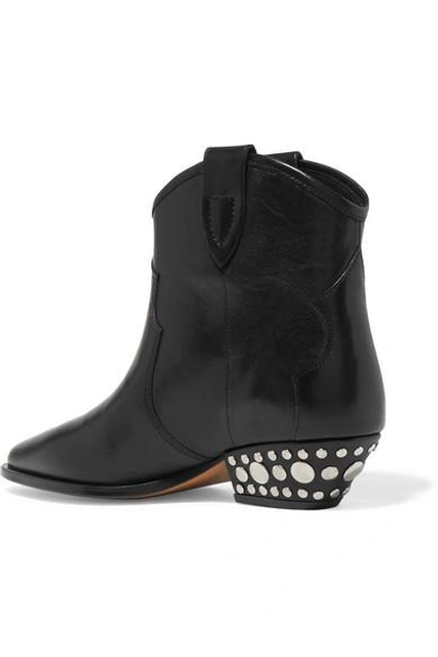 Shop Isabel Marant Dawyna Studded Leather Ankle Boots In Black