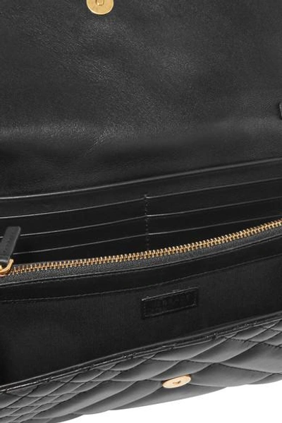 Shop Versace Quilted Leather Shoulder Bag In Black