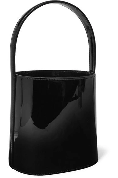 Shop Staud Bissett Patent-leather Bucket Bag In Black