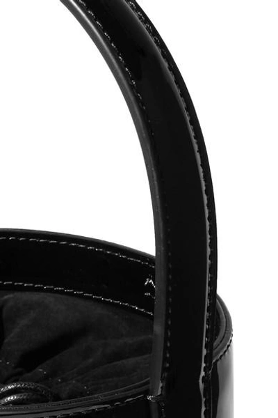 Shop Staud Bissett Patent-leather Bucket Bag In Black