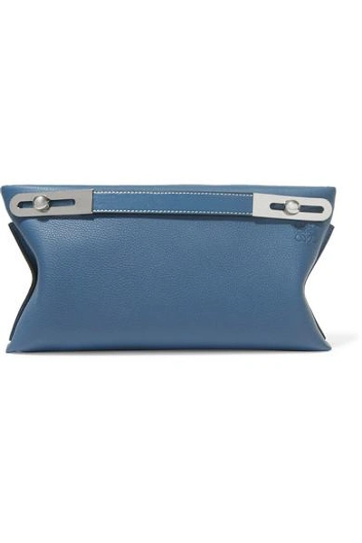 Shop Loewe Missy Small Textured-leather Shoulder Bag In Blue