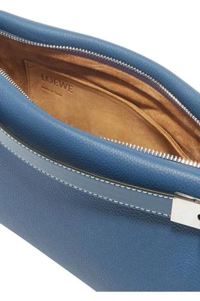 Shop Loewe Missy Small Textured-leather Shoulder Bag In Blue
