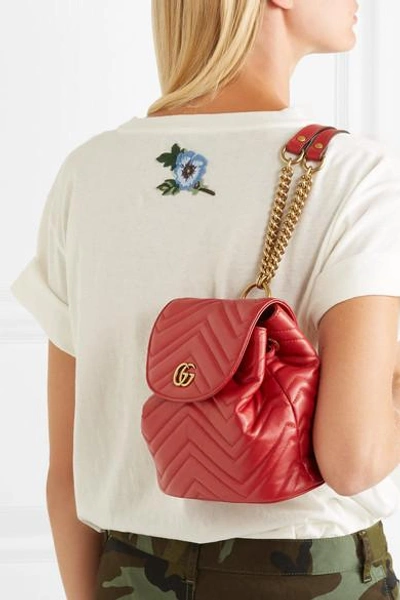 Shop Gucci Gg Marmont Quilted Leather Backpack