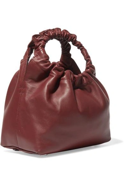 Shop The Row Double Circle Small Leather Tote In Burgundy