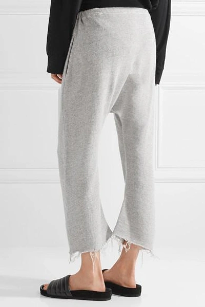 Shop R13 Field Frayed Cotton-terry Track Pants In Stone