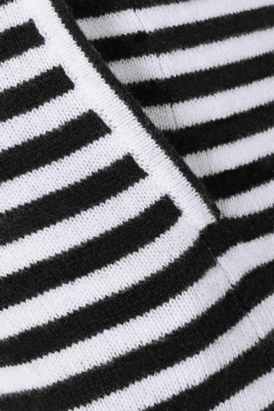 Shop Allude Striped Wool And Cashmere-blend Pants In Black