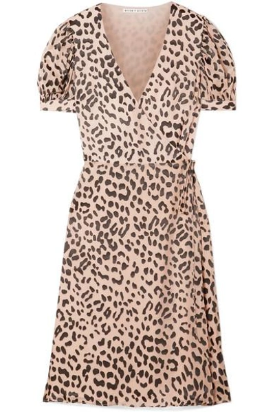 Shop Alice And Olivia Rosette Fil Coupé Chiffon Wrap Dress In Sand