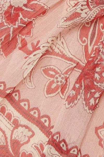Shop Zimmermann Castile Ruffled Floral-print Silk-georgette Playsuit