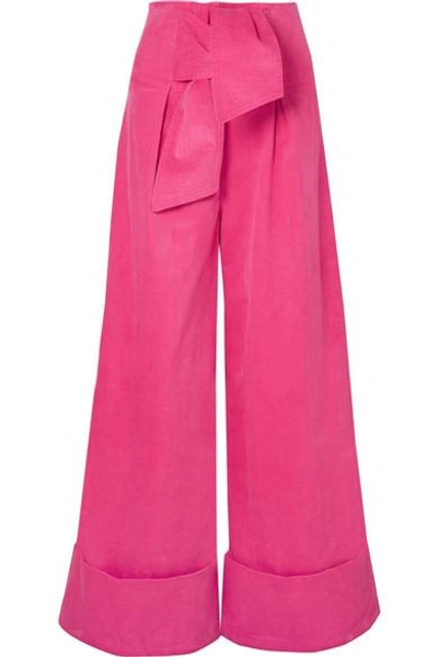 Shop Paper London Twin Stretch-cotton Corduroy Wide-leg Pants In Pink