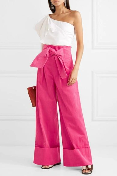 Shop Paper London Twin Stretch-cotton Corduroy Wide-leg Pants In Pink