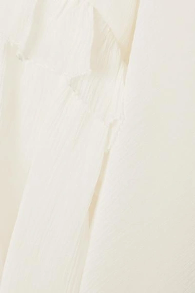 Shop Ulla Johnson Arielle Ruffled And Crinkled Silk-crepon Dress In White