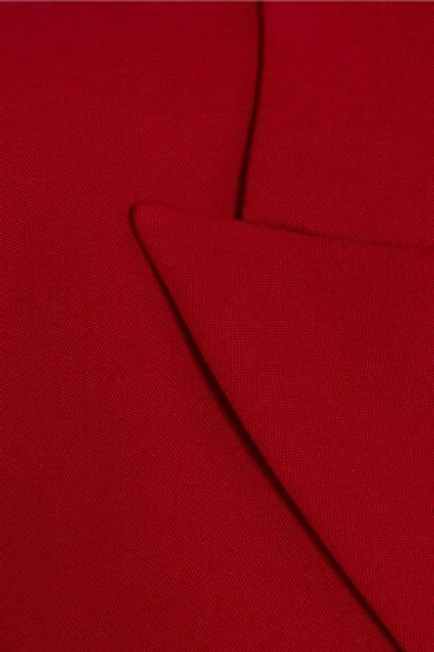 Shop Balmain Double-breasted Grain De Poudre Wool Blazer In Red