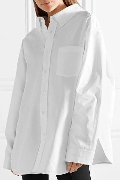 Shop Balenciaga Swing Cotton-poplin Shirt In White