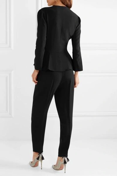 Shop Stella Mccartney Stretch-cady Peplum Jumpsuit In Black