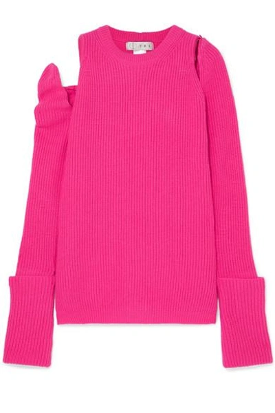 Shop Tre Cutout Cashmere Sweater In Fuchsia