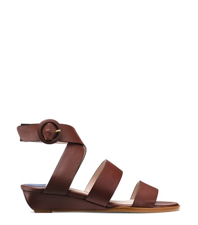 Shop Stuart Weitzman The Oasis Sandal In Cocoa Matte Leather