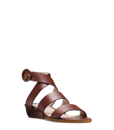 Shop Stuart Weitzman The Oasis Sandal In Cocoa Matte Leather