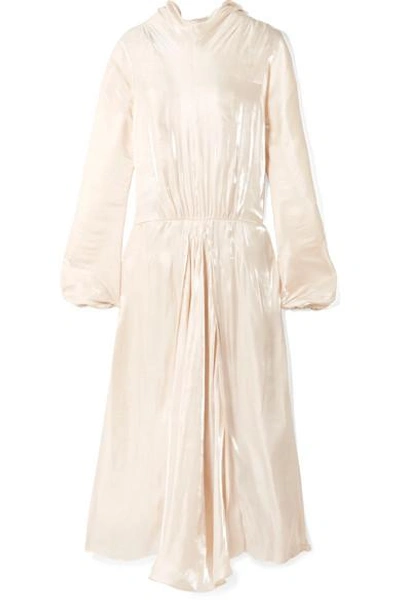 Shop Prada Silk-charmeuse Gown In Ivory