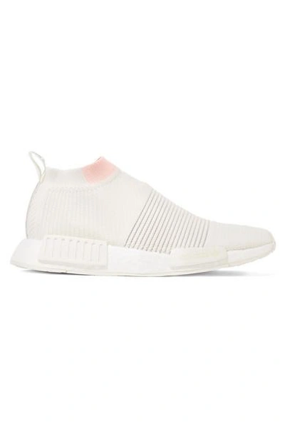 Shop Adidas Originals Nmd Cs1 Rubber-trimmed Primeknit Sneakers In White