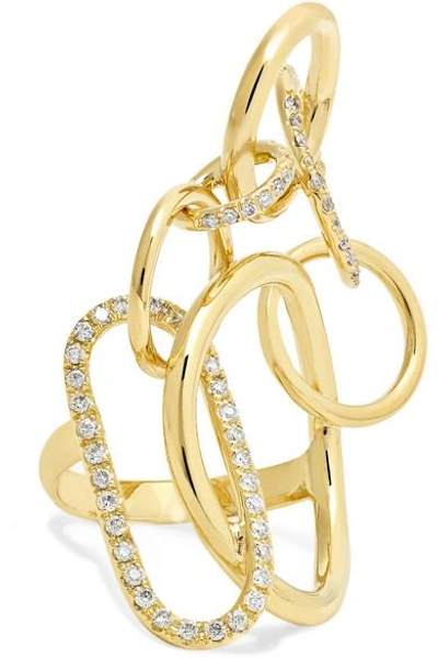 Shop Gaelle Khouri Qualia 18-karat Gold Diamond Ring