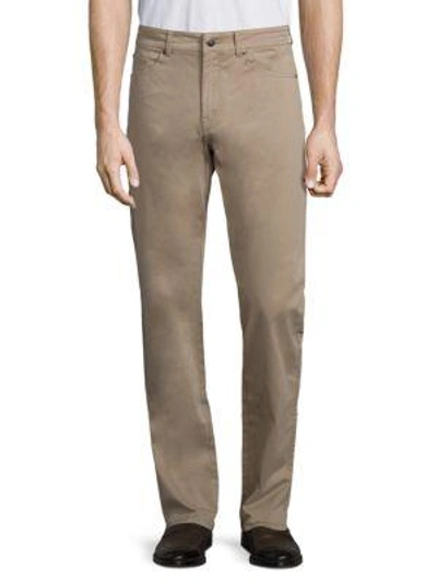 Shop Peter Millar Crown Sateen Stretch Five-pocket Pants In Cape Red