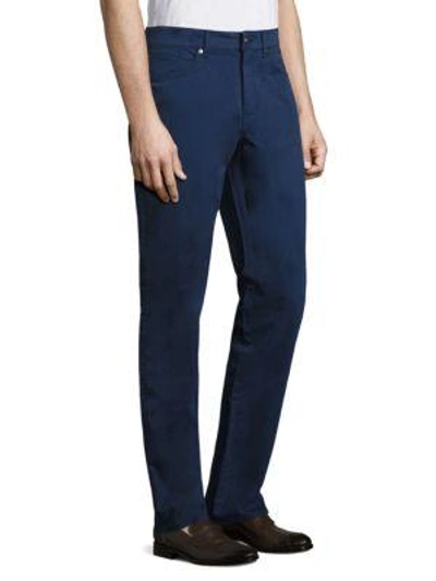 Shop Peter Millar Crown Sateen Stretch Five-pocket Pants In Cape Red