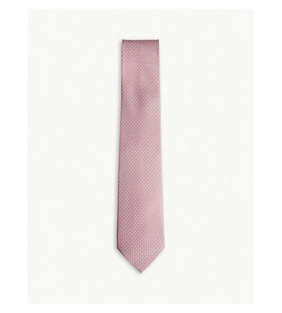 Shop Ferragamo 3d Gancio Silk Tie In Pink