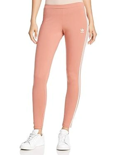 Shop Adidas Originals Three Stripe Leggings In Ash Pink