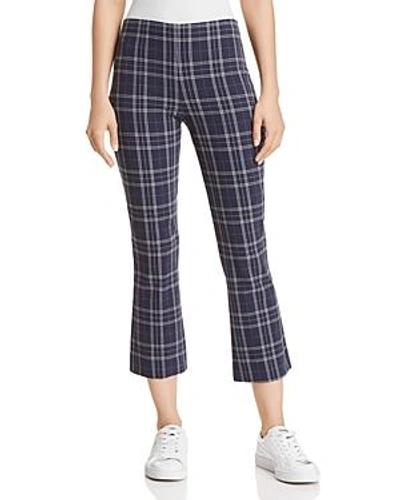Shop Bailey44 Campus Plaid Cropped Flared Pants In Midnight Blue