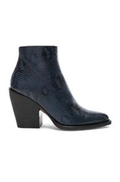 Shop Chloé Chloe Rylee Python Print Leather Ankle Boots In Animal Print,blue