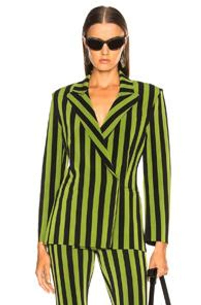 Shop Norma Kamali Double Breasted Jacket In Green