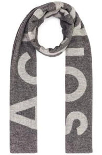 Shop Acne Studios Toronto Logo Scarf In Grey