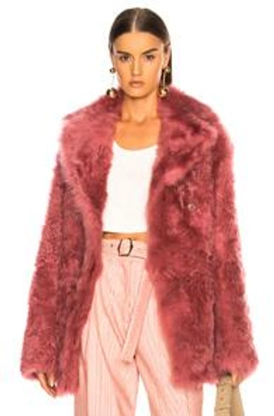 Shop Sies Marjan Pippa Shearling Peacoat In Pink