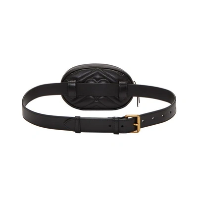 Shop Gucci Black Gg Marmont 2.0 Belt Pouch In 1000 Black