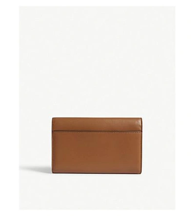 Shop Michael Michael Kors Logo Leather Carryall Wallet In Acorn